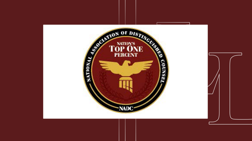 National Association of Distinguished Counsel Top One Percent badge